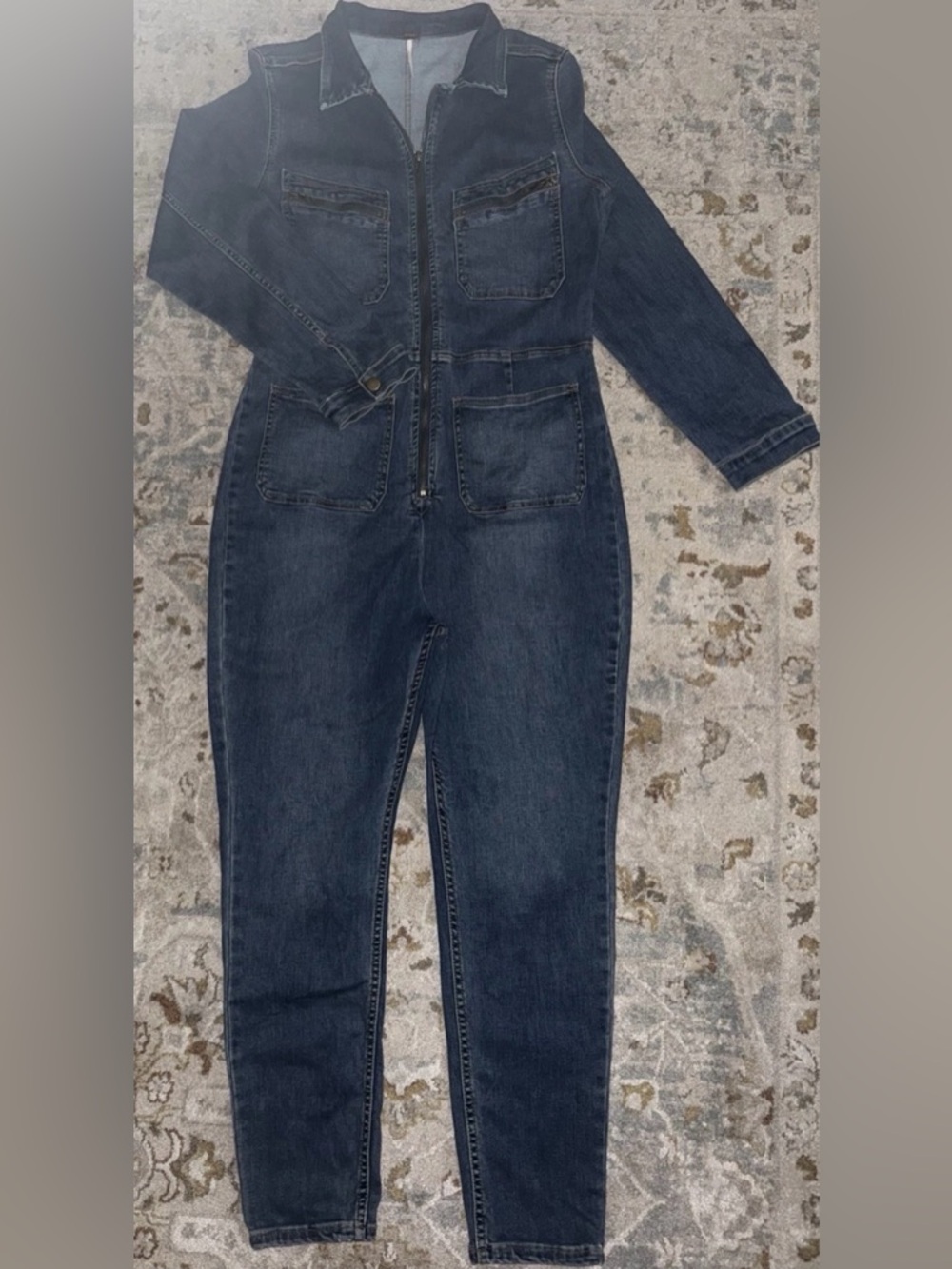 Free People Lennox Denim Jumpsuit